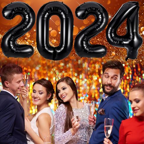بالونات ارقام سوداء 2021 - بالونات مايلر من رقائق الالومنيوم الفاخرة مقاس 40 انش لمستلزمات حفلات المهرجانات 2021 وديكورات التخرج in Saudi Arabia