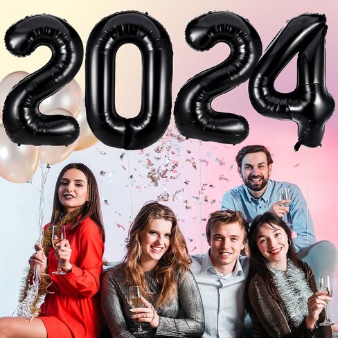 بالونات ارقام سوداء 2021 - بالونات مايلر من رقائق الالومنيوم الفاخرة مقاس 40 انش لمستلزمات حفلات المهرجانات 2021 وديكورات التخرج in Saudi Arabia
