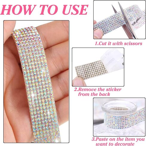 Self Adhesive Gold Crystal Rhinestone Strips Diamond Ribbon Bling Gemstone Sticker Rhinestone Roll for Craft with 2 mm Rhinestone for DIY Arts Crafts,Wedding Party,Car Phone Decoration (Gold) in Kuwait