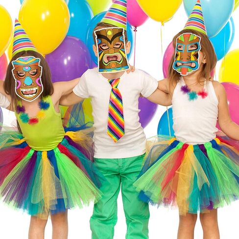 12 pieces Tiki Totem Masks Aloha Party Mask for Boys Girls DIY Blank Totem Paper Masks Tropical Paper Masks blank Drawing Mask Card for Luau Party Hawaii Beach Carnival Masquerade Costume Totem Jungle in Saudi Arabia