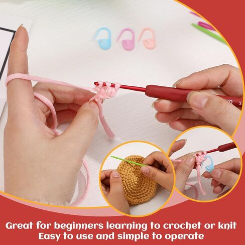 12.3OZ Yarn for Beginner Crocheting, 350g No Split Crochet Yarn, Beginners Yarn for Crocheting and Knitting with Crochet Hooks, Stitch Markers, Easy Yarn for Beginners Crocheting Christmas Decoration in Kuwait