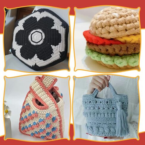 12.3OZ Yarn for Beginner Crocheting, 350g No Split Crochet Yarn, Beginners Yarn for Crocheting and Knitting with Crochet Hooks, Stitch Markers, Easy Yarn for Beginners Crocheting Christmas Decoration in Kuwait