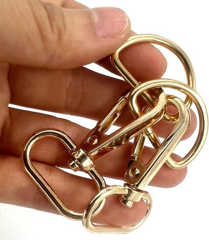 YIXI-SBest 20 Pcs 25mm Inside Diameter Oval Ring Lobster Clasp Claw Swivel with D-Rings for Strap Push Gate Lobster Clasps Hooks Swivel Snap Fashion Clips (1 inch, Gunmetal) in Kuwait
