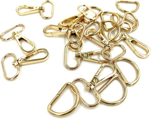 YIXI-SBest 20 Pcs 25mm Inside Diameter Oval Ring Lobster Clasp Claw Swivel with D-Rings for Strap Push Gate Lobster Clasps Hooks Swivel Snap Fashion Clips (1 inch, Gunmetal) in Kuwait
