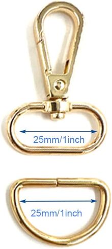 YIXI-SBest 20 Pcs 25mm Inside Diameter Oval Ring Lobster Clasp Claw Swivel with D-Rings for Strap Push Gate Lobster Clasps Hooks Swivel Snap Fashion Clips (1 inch, Gunmetal) in Kuwait