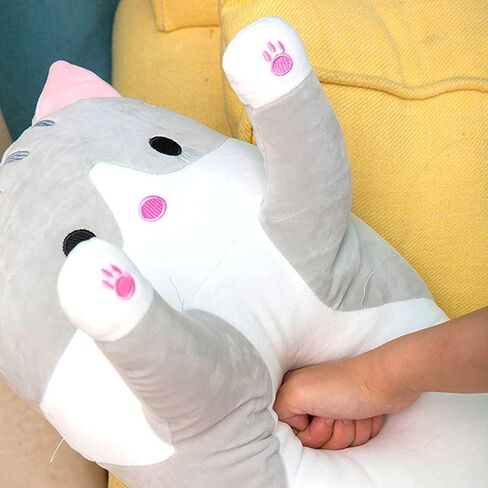 وسادة معانقة قطيفة للقطط من GAIORD، لعبة حيوانات محشوة كبيرة طويلة للقطط، وسادة قطط محشوة على شكل حيوان قطط، وسادة عناق وسادة للجسم in Kuwait