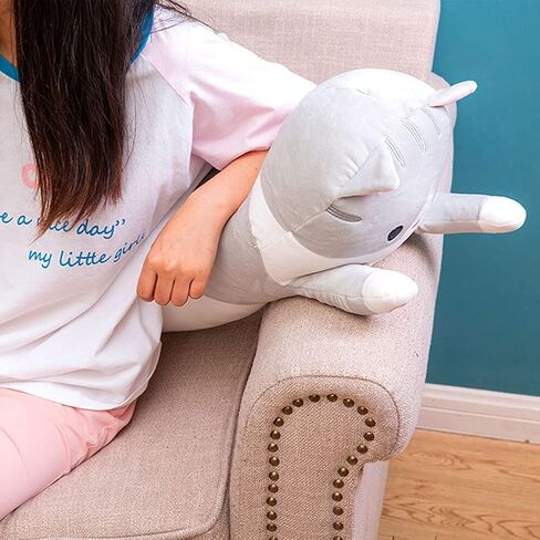 وسادة معانقة قطيفة للقطط من GAIORD، لعبة حيوانات محشوة كبيرة طويلة للقطط، وسادة قطط محشوة على شكل حيوان قطط، وسادة عناق وسادة للجسم in Kuwait