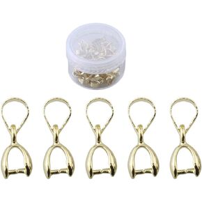 1 Box 30pcs Real Gold Filled Pinch Clip Bail Clasp Pendant Connector for DIY Craft Jewelry Making (Mixed 3 Color)