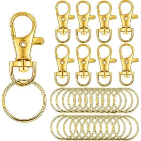 BronaGrand 60 PCS Swivel Lanyard Snap Hooks Strong Key Chain Rings and Lobster Clasps Trigger Clips for DIY Bags, Jewelry and Craft Making