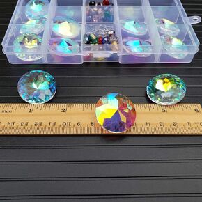 chengmu 30mm Crystal Glass Ball 10pcs Chandelier Prisms Pendants Parts Beads Rainbow Maker Garden Suncatcher for Windows Candelabra Lamp Curtain Party Wedding Decoration - AB Colour in Kuwait