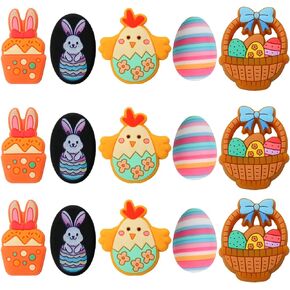 15 قطعة من الخرز البؤري السيليكوني للأقلام وخرز موضوع عيد الفصح وشخصيات متنوعة على شكل خرز سيليكون لصنع سلسلة المفاتيح وخرز السيليكون بالجملة لصنع المجوهرات وقلادة السوار والحرف اليدوية in Kuwait