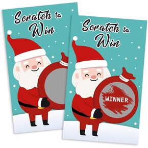 Yangmics Direct Christmas Party Scratch Off Game, Christmas Party Games for Kids and Adults Groups Festive Raffle Tickets, Funny Activity, Xmas Holiday Party Supplies Activity, 40 Cards