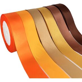 Orange Satin Ribbon 1/2 inch Terracotta Hair Satin Ribbon Bulk Solid Fall Ribbon for Harvest Backdrop Curtains Crafts Bows Gift Wrapping Fall Wedding Party Decoration - 6 Rolls,150 Yards(1/2 inch)) in Kuwait
