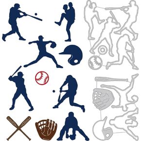 BENECREAT 2Pcs 2 Styles Football Pattern Carbon Steel Cutting Dies Stencils, Metal Embossing Stencil Cut Stencils for DIY Scrapbooking, Photo Album, Decorative Embossing Paper Card