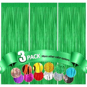 Black Tinsel Foil Fringe Curtain, 3.3ft x 8.2ft Sparkle Metallic Foil Back Drop for Party Photo Booth Props New Years Eve Birthday Bridal Shower Bachelorette Halloween Holiday Decors Supplies