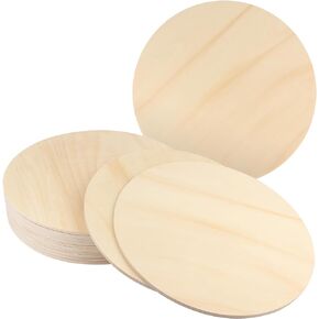 10 PCS 12 Inch Unfinished Wood Circles, Thickness 6 mm, Wooden Rounds for Crafts, Wood Discs for DIY Painting Decorations, Weddings and Parties,by GNIEMCKIN.