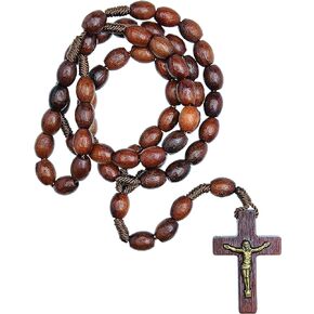 Intercession First Wood Rosary - Made in Brazil