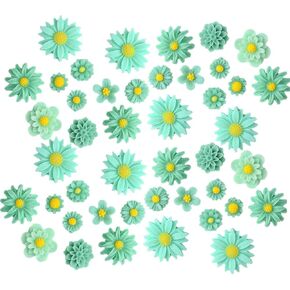 Zhiheng 44 Pack Flower Charms Daisy Peony Resin Flatback Beads for Jewelry Making Scrapbooking Phone Case Decor Hair Accessories Fairy Garden Decor in Kuwait