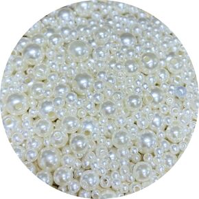 Tingoons 30g Mixed 3-8mm Pearl Beads Round Loose Satin Pearls Plastic Crafts Beads for Jewelry Making Earring Bracelet Necklace Key Chains Vase Fillers Home Decoration (Mixed Gold Silver Series)