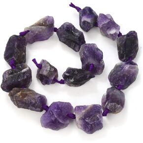 Adabele Natural Raw Yellow Citrine Crystal Quartz Healing Gemstone Loose Beads Drilled Large Nugget Rough Chakra Gems Stone Spacer 15 Inch GA-C4