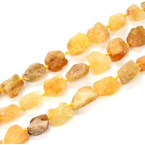 Adabele Natural Raw Yellow Citrine Crystal Quartz Healing Gemstone Loose Beads Drilled Large Nugget Rough Chakra Gems Stone Spacer 15 Inch GA-C4