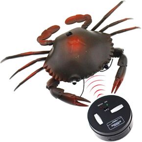 Tipmant RC Crab Animal Toy Remote Control Car Vehicle Electronic Fake Insect for Kids Birthday Gift Christmas Halloween (Red)