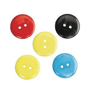 Colorations 100 PCS 20mm Buttons for Crafts, 2 Hole Round Sewing Buttons 4 Basic Colors, Red, Yellow, Blue, Black Craft Buttons for Sewing Scrapbooking and DIY Crafts in Saudi Arabia