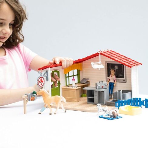 Schleich Farm World, Farm Animal Gifts for Kids, Vet Practice with Horse Figure, Animal Toys, and Accessories, 27-piece set, Ages 3+ in Saudi Arabia