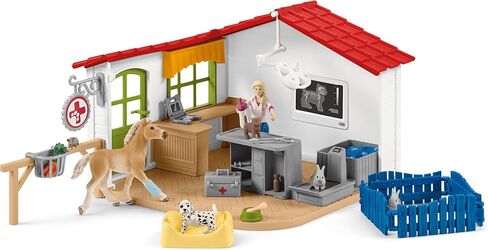Schleich Farm World, Farm Animal Gifts for Kids, Vet Practice with Horse Figure, Animal Toys, and Accessories, 27-piece set, Ages 3+ in Saudi Arabia