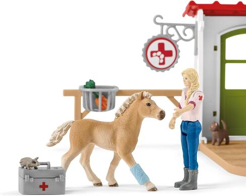 Schleich Farm World, Farm Animal Gifts for Kids, Vet Practice with Horse Figure, Animal Toys, and Accessories, 27-piece set, Ages 3+ in Saudi Arabia
