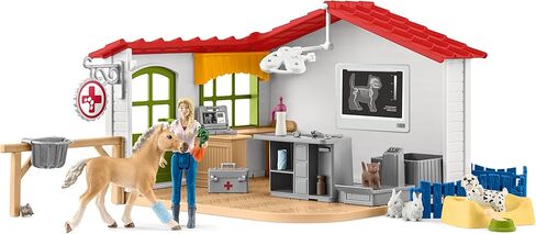 Schleich Farm World, Farm Animal Gifts for Kids, Vet Practice with Horse Figure, Animal Toys, and Accessories, 27-piece set, Ages 3+ in Saudi Arabia