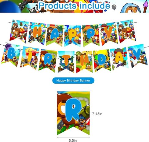 زينة حفلات تي دي 6 من بلونز، لوازم حفلات اعياد الميلاد بلونز تي دي 6 تتضمن لافتة - زينة كيك - 12 قطعة علوية للكب كيك - 18 بالون in Kuwait