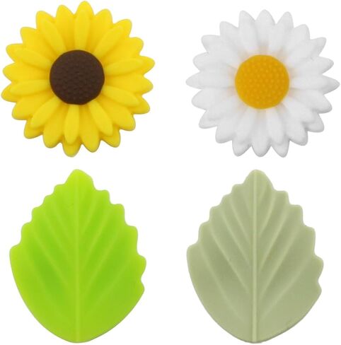 fengxiaomin 4 قطع إبر الحياكة حماة نقطة زهور الأقحوان اللطيفة والأوراق المنسوجة سدادة إبرة للمبتدئين الحياكة اليدوية DIY سدادة إبرة الحياكة in Kuwait