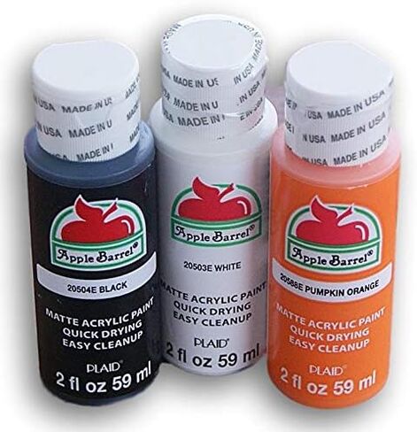ألوان الطلاء الأكريليك Apple Barrel Clemson Auburn Tennessee College College Colors: برتقالي جزري، أبيض، حزمة سوداء (كل منها 14.78 مل) in Kuwait