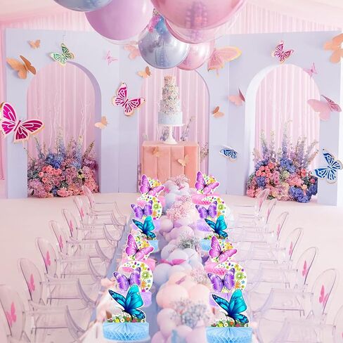 6 قطع من الطاولة المركزية على شكل فراشة خلية النحل من بوسوها،زينة حفلات فراشات زينة عيد الميلاد لوازم الحفلات لحفلات أعياد الميلاد وحفلات الزفاف على شكل فراشة in Kuwait