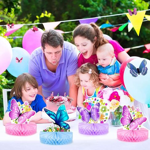 6 قطع من الطاولة المركزية على شكل فراشة خلية النحل من بوسوها،زينة حفلات فراشات زينة عيد الميلاد لوازم الحفلات لحفلات أعياد الميلاد وحفلات الزفاف على شكل فراشة in Kuwait