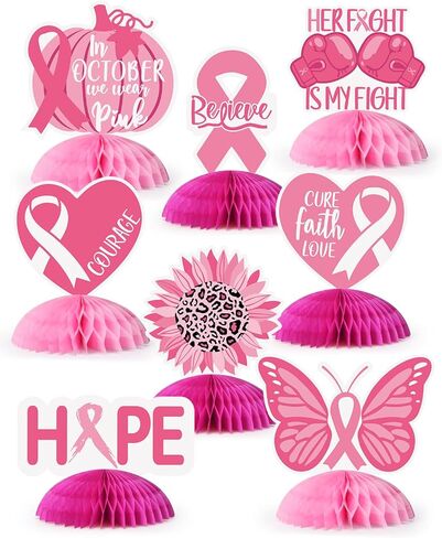 8 قطع للتوعية بسرطان الثدي خلية العسل زينة مركزية حزب سرطان الثدي لوازم المكتب الشريط الوردي هدية عيد للمرأة موضوع أكتوبر حزب حزب حزب الديكور in Kuwait