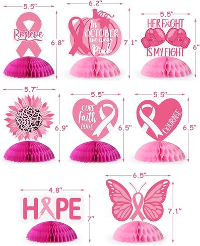 8 قطع للتوعية بسرطان الثدي خلية العسل زينة مركزية حزب سرطان الثدي لوازم المكتب الشريط الوردي هدية عيد للمرأة موضوع أكتوبر حزب حزب حزب الديكور in Kuwait