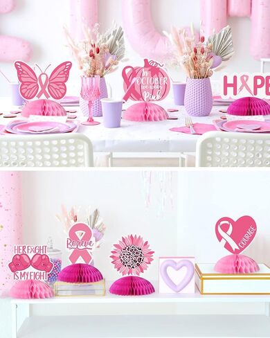 8 قطع للتوعية بسرطان الثدي خلية العسل زينة مركزية حزب سرطان الثدي لوازم المكتب الشريط الوردي هدية عيد للمرأة موضوع أكتوبر حزب حزب حزب الديكور in Kuwait