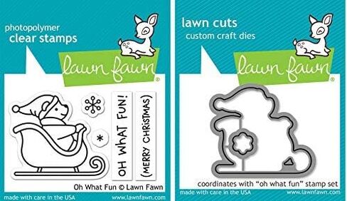 مجموعة طوابع وقالب Lawn Fawn Oh What Fun - حزمة مكونة من قطعتين in Saudi Arabia