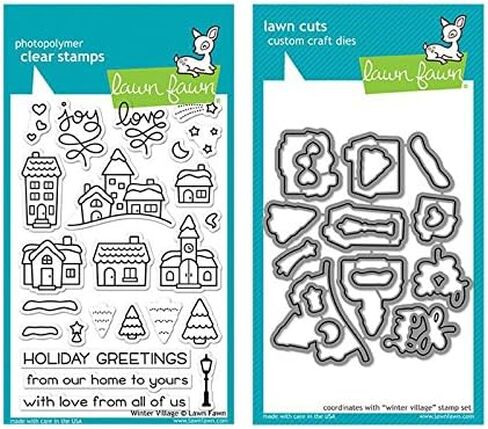 Lawn Fawn Winter Village - Clear Stamp & Die Set - 2 Item Bundle in Saudi Arabia