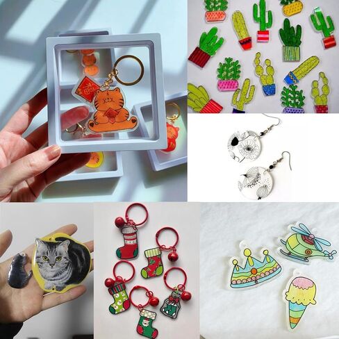 Yagrla 36 Pieces Sanded Shrink Plastic Sheets, Shrink Films Papers for Mothers Day Gifts to Creative Jewelry,Keychains,Ornaments -7.9 X 5.7 inch in Kuwait