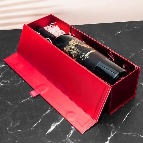 صندوق هدايا النبيذ KoKoBin مع غطاء، 13.5x3.74x3.74 بوصة، صندوق هدايا مغناطيسي، صندوق اقتراح العريس، تغليف هدايا حفلات أعياد الميلاد والزفاف in Kuwait