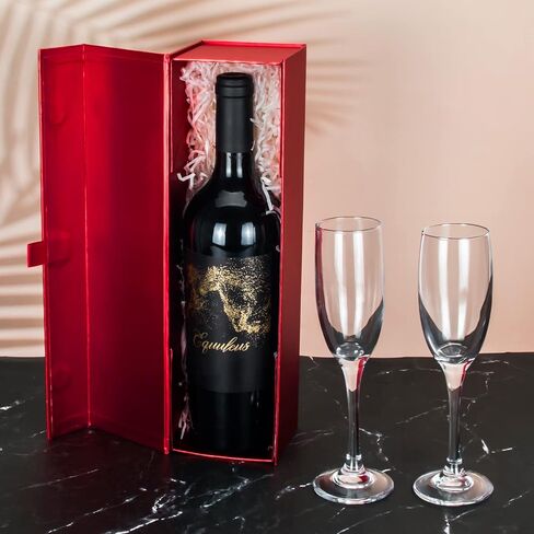 صندوق هدايا النبيذ KoKoBin مع غطاء، 13.5x3.74x3.74 بوصة، صندوق هدايا مغناطيسي، صندوق اقتراح العريس، تغليف هدايا حفلات أعياد الميلاد والزفاف in Kuwait