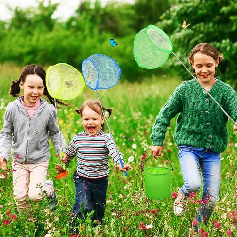 14 حزمة من شبكات الفراشة التلسكوبية للأطفال، دلاء قابلة للطي ومجموعة مسدس مياه للأطفال، شبكات صيد ملونة، أدوات خارجية للأطفال اصطياد الحشرات، شبكة صيد قابلة للتمدد ومضادة للانزلاق in Kuwait