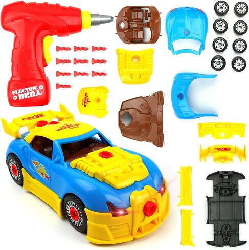 بيج موس تويز 661-184 قم ببناء سيارة السباق الخاصة بك - لعبة سيارة سباق ستيم هدية للاطفال، اصفر in Kuwait