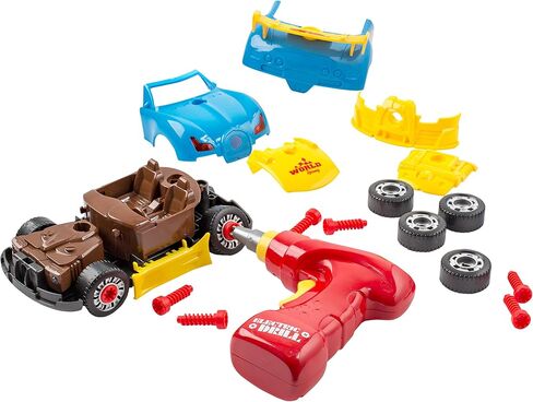 بيج موس تويز 661-184 قم ببناء سيارة السباق الخاصة بك - لعبة سيارة سباق ستيم هدية للاطفال، اصفر in Kuwait