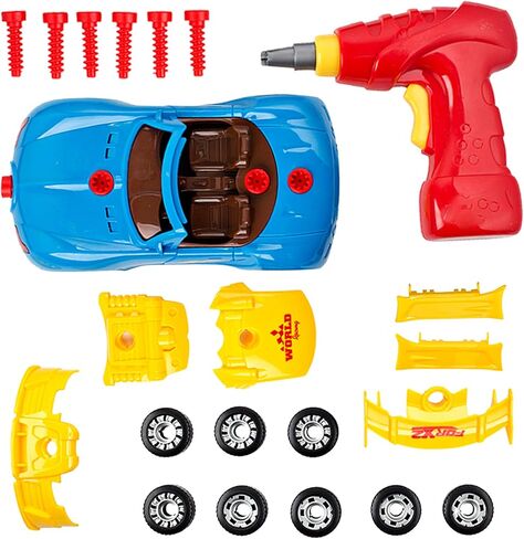 بيج موس تويز 661-184 قم ببناء سيارة السباق الخاصة بك - لعبة سيارة سباق ستيم هدية للاطفال، اصفر in Kuwait