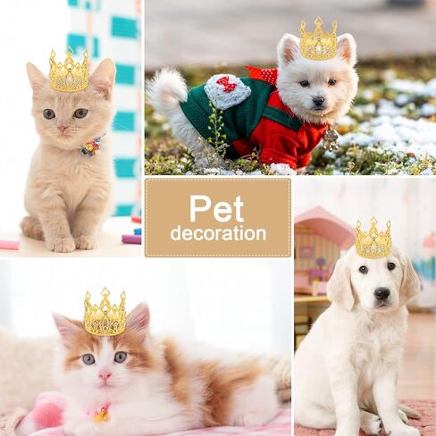 نيو ميمو تاج صغير لتزيين الكيك على شكل تاج ذهبي، تاج ذهبي لتزيين الكيك من حجر الراين لحفلات الزفاف واعياد الميلاد وحفلات استقبال المولود الجديد وكعكة الاميرة الملكة in Kuwait