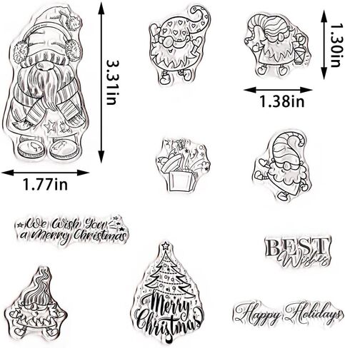 Christmas Clear Stamps for Card Making Christmas Gnomes Gifts Clear Stamp Christmas Blessing Words Transparent Silicone Stamps for DIY Scrapbooking Supplies Embossing Paper Card Album Decoration Craft in Saudi Arabia